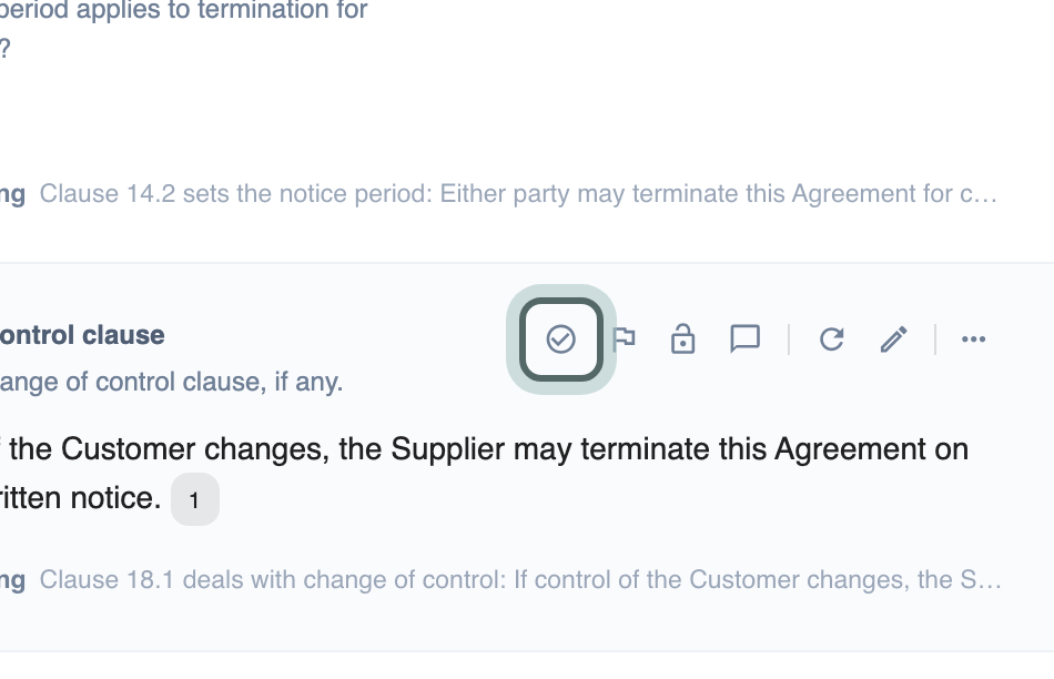 The buttons that appear when you point at a card: Verify cell, Flag cell, Lock cell, Add comment, Reanalyse and Edit, with Verify cell highlighted.